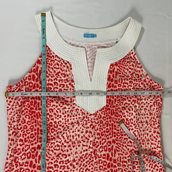 J. McLaughlin XL White/Red Animal Print Blouse - Picture 9 of 10